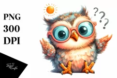 Goofy Owl with Sunglasses | Sublimation | Clipart Product Image 1
