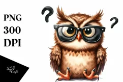 Goofy Owl with Sunglasses | Sublimation | Clipart Product Image 1