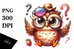Goofy Owl with Sunglasses | Sublimation | Clipart Product Image 1