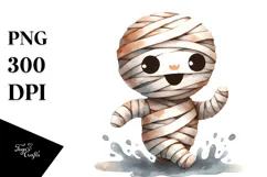 Funny Watercolor Mummy Image, PNG Product Image 1