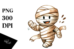 Funny Watercolor Mummy Image, PNG Product Image 1