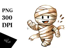 Funny Watercolor Mummy Image, PNG Product Image 1