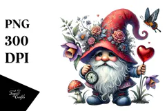 Colorful Valentine Gnome PNG Product Image 1