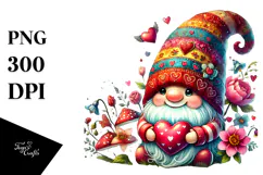 Colorful Valentine Gnome PNG Product Image 1