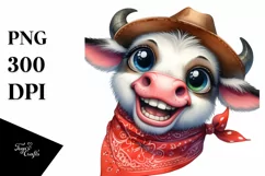 Funny Ox with Bandana PNG Product Image 3