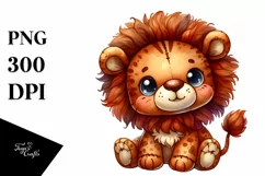 Vibrant Colorful Brownish Cute Plush Lion | Sublimation Product Image 1