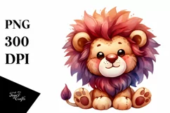 Vibrant Colorful Brownish Cute Plush Lion | Sublimation Product Image 1