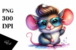 Expressive Baby Mouse with Happy Haircut PNG Product Image 3