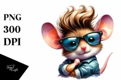 Expressive Baby Mouse with Happy Haircut PNG Product Image 1