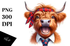Watercolor Highland Cow Clipart Product Image 1