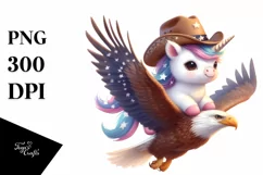 Cute Baby Unicorn with Cowboy Hat | Clipart Product Image 3
