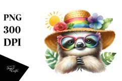Colorful Baby Sloth Sunglasses | Sublimation | Clipart Product Image 3