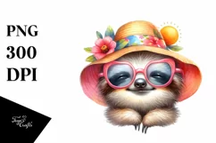 Cute Baby Sloth with Sun es | Sublimation | Clipart Product Image 1
