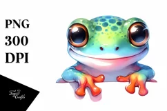 Colorful Baby Frog Smiling | Clipart Product Image 3