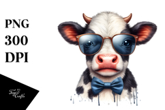 Funny Baby Cow with Sunglasses, High-Res PNG Product Image 1