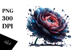 Glossy Abstract Ranunculus | Sublimation | Clipart Product Image 1