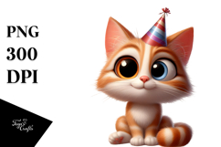 Goofy Cartoon Kitten Clipart Product Image 1