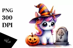 Vibrant Baby Unicorn Halloween Illustration Product Image 1