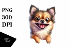 Funny Watercolor Chihuahua Sticking Out Through Wall Product Image 1