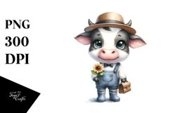 Expressive Baby Cow with Big Eyes | Sublimation | Clipart Product Image 3
