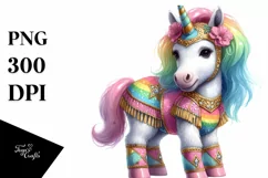 colorful Unicorn with Hambo Dancer's Attire PNG Product Image 3