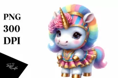 colorful Unicorn with Hambo Dancer's Attire PNG Product Image 3