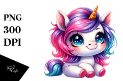 Cute Baby Unicorn PNG Product Image 1