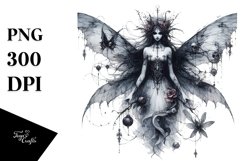 Gothic Fairy | Detailed Watercolor | Mysterious Product Image 3