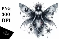 Gothic Fairy | Detailed Watercolor | Mysterious Product Image 3