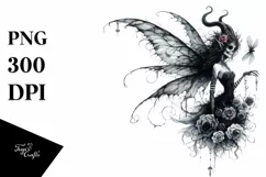 Gothic Fairy | Detailed Watercolor | Mysterious Product Image 3
