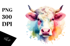 Vibrant Pastel Cow Clipart Product Image 1