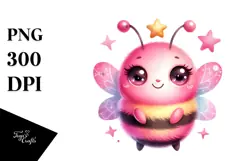 Cute Baby Bee with Star PNG Product Image 1
