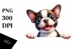 Enthusiastic Watercolor Funny Boston Terrier Clipart Product Image 3