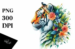 Vibrant Watercolor Tiger, Transparent PNG Product Image 3