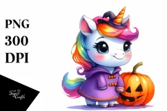 Baby Unicorn Watercolor Clipart Product Image 1