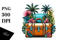 Retro Suitcase Clipart PNG Product Image 1
