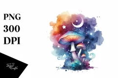 Colorful Watercolor Mushroom Clipart Product Image 3