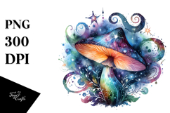 Colorful Watercolor Magical Mushroom Clipart Product Image 1
