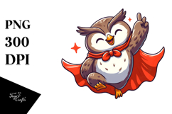 Joyful Owl Superhero Cape PNG Product Image 1
