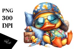 Adorable Baby Duck Sleeping, PNG Product Image 1