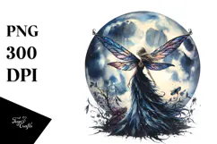 Gothic Fairy on the Moon PNG Product Image 1