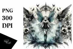 Washed Gothic Fairy Enchanting Mysterious | Clipart Product Image 3