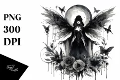 Washed Gothic Fairy Enchanting Mysterious | Clipart Product Image 3