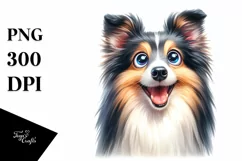 Funny Crazy Shetland Sheepdog Watercolor | Sublimation | Product Image 1