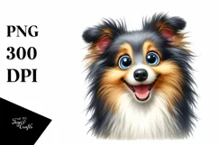 Funny Crazy Shetland Sheepdog Watercolor | Sublimation | Product Image 1