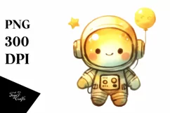 Whimsical Flower Astronaut Girl Clipart Product Image 1