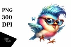 Cute Baby Bird Excited Jumping PNG Product Image 1
