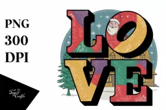 Retro Love Christmas Illustration Png Product Image 5