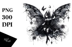 Detailed Gothic Fairy | Sublimation | PNG Clipart Product Image 1