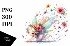 Cute Fairy Tumbling Flower Petals in Wind | Sublimation | Product Image 1